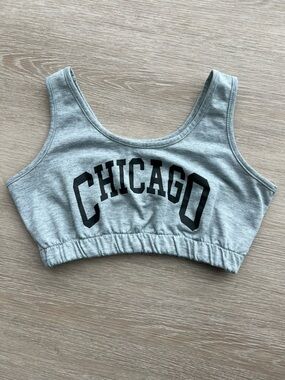 ROMWE Light Gray Seam Detail Cropped Top